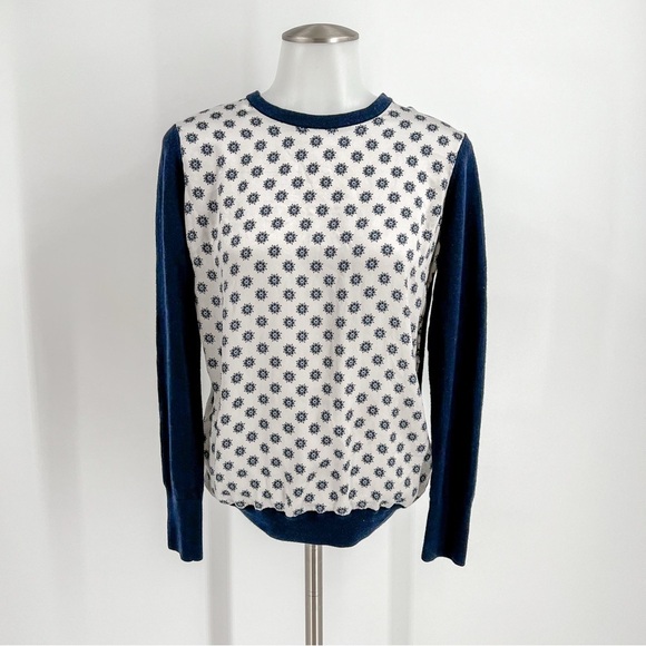 Equipment Femme “Roland” silk/wool navy/white sweater - Picture 2 of 7